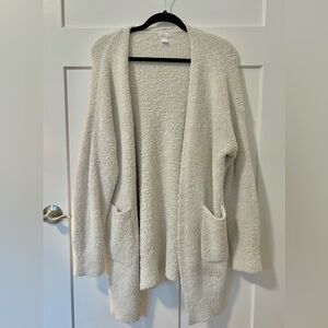 Stars Above White Open-Front Cardigan